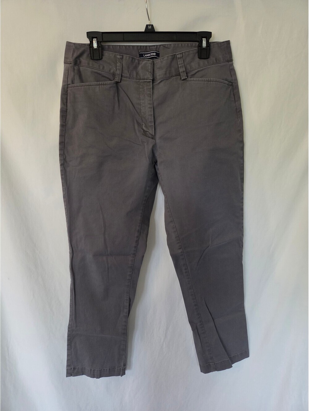Lands' End Women's Gray Mid Rise Straight Leg Pants Size 10P